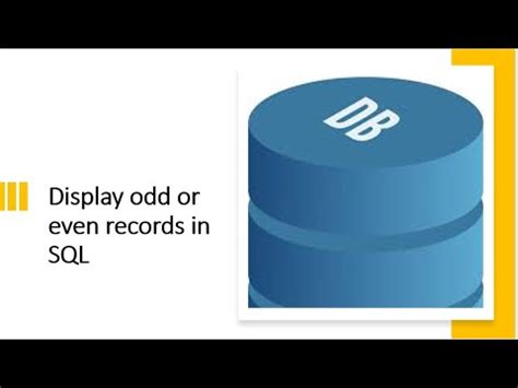 SQL Query to fetch (print) Even and Odd records from a table.